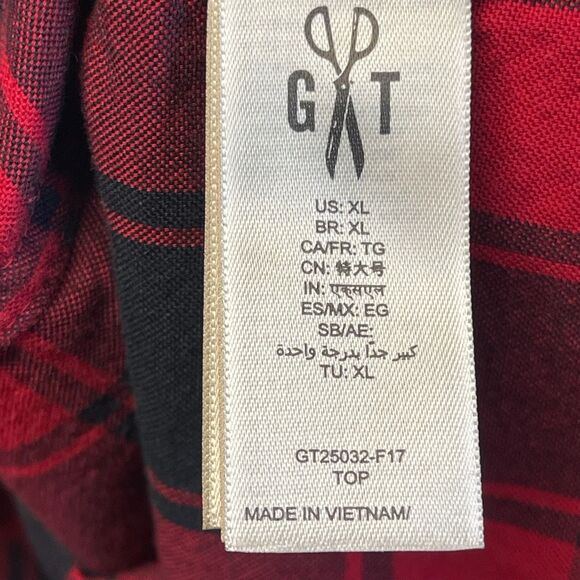 GOODTHREADS Button Down Shirt Men's XL Black Red Buffalo Plaid Oxford Standard - Picture 5 of 16